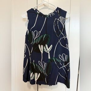 Marni Navy Floral Top Size 44